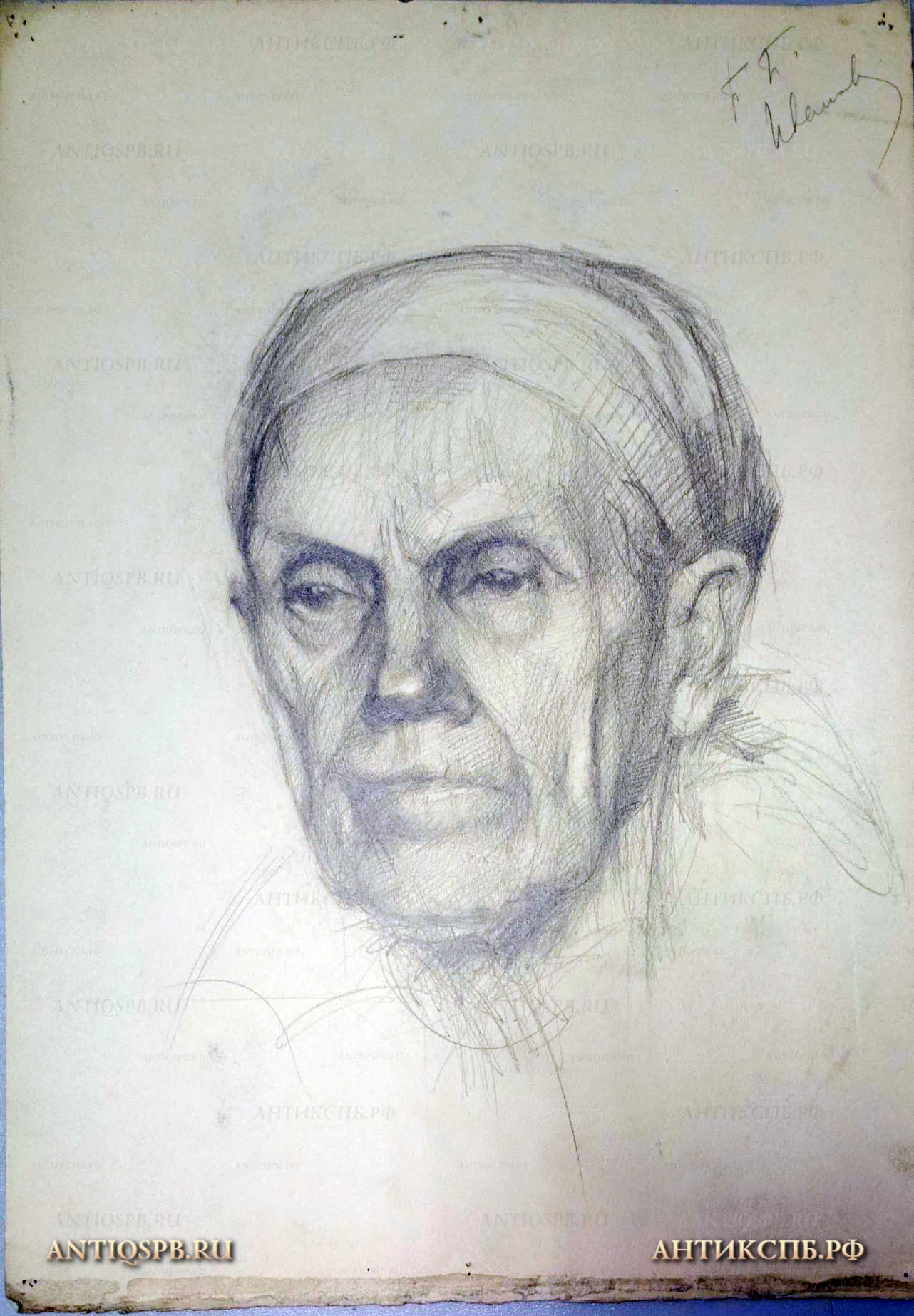 Рисунок "Портрет женщины в платке". №17339.78 [Цена: 1600 руб.]